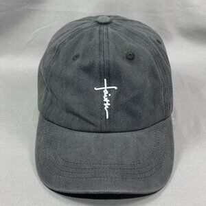 Faith Strapback Hat Cap Jesus Christian Cross Catholic Black Baseball Mens